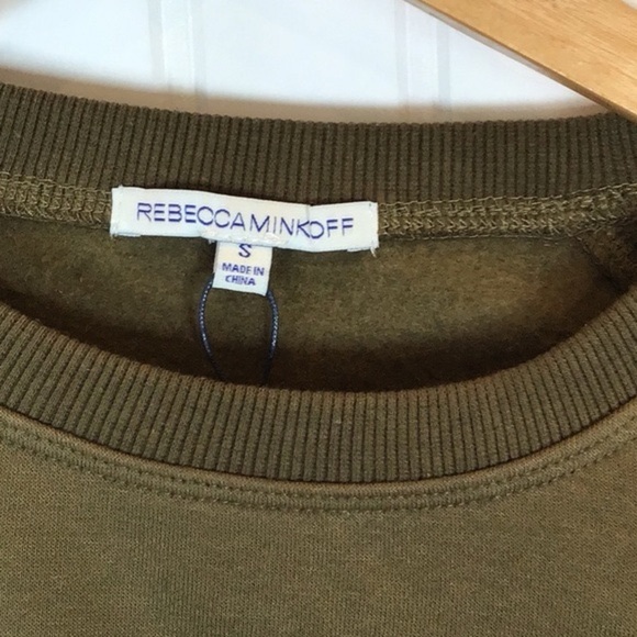 Rebecca Minkoff | LOVER Army Green Sweatshirt Size Small - Picture 7 of 9
